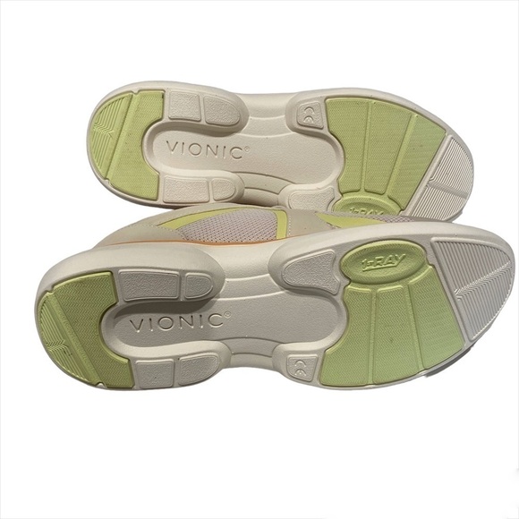 Vionic olessa cream off white grey orange mesh lace up sneakers size 8 - Picture 5 of 7